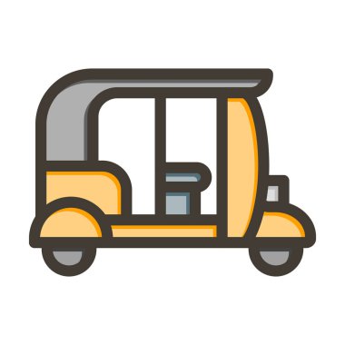 Rickshaw Kalın Çizgisi Kişisel ve Ticari Kullanım İçin Renklerle Dolu