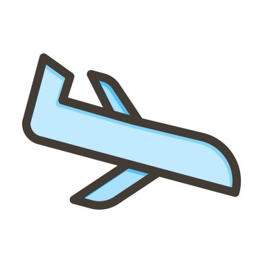 İniş Uçağı Kalın Çizgisi Kişisel ve Ticari Kullanım İçin Renklerle Dolu