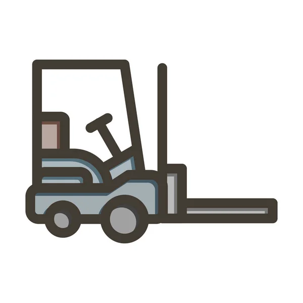 Forklifter Thick Line Filled Colors Personal Commercial Use — 스톡 벡터