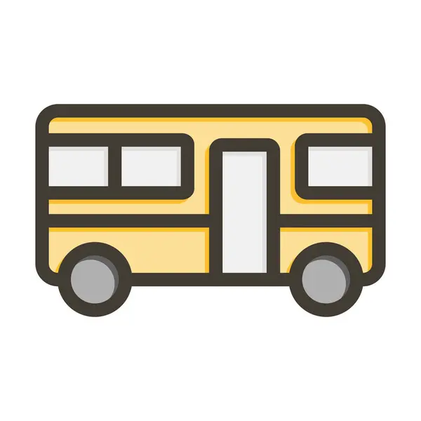 Bus Dikke Lijn Gevulde Kleuren Voor Persoonlijk Commercieel Gebruik — Stockvector