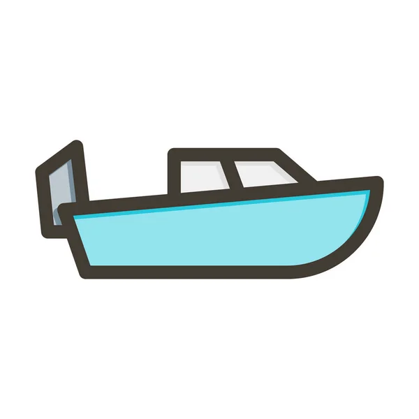 Speed Boat Thick Line Gevulde Kleuren Voor Persoonlijk Commercieel Gebruik — Stockvector
