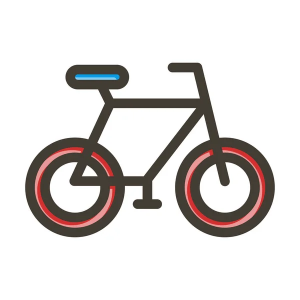 Толстая Линия Велосипеда Заполненные Цвета Личного Коммерческого Использования — стоковый вектор