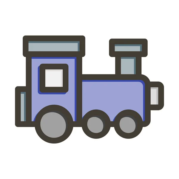 个人和商业用途的铁路线填充色列车 — 图库矢量图片