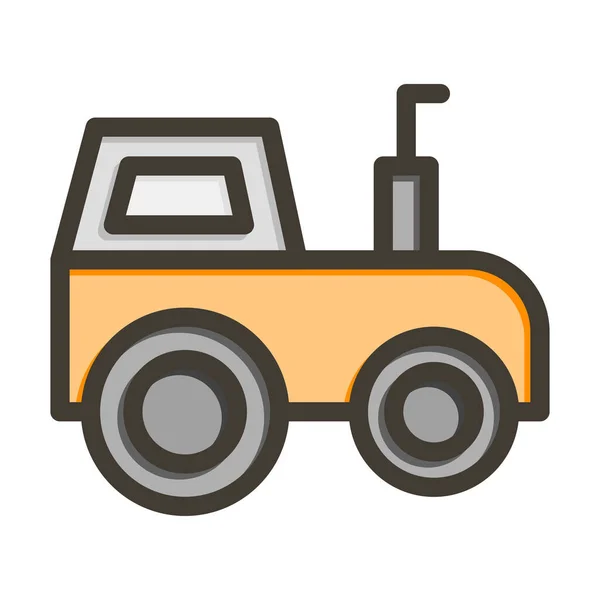 Traktor Thick Line Gefüllte Farben Für Den Persönlichen Und Gewerblichen — Stockvektor