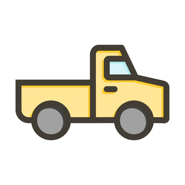 Pickup Truck Tlustá Čára Plněné Barvy Pro Osobní Komerční Použití — Stockový vektor