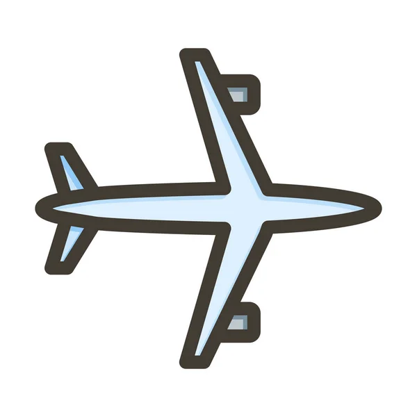 Plane Thick Line Заповнені Кольори Особистого Комерційного Використання — стоковий вектор
