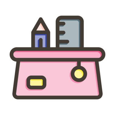 Kalem Kutusu Kalın Çizgi Kişisel ve Ticari Kullanım İçin Renkler Dolduruldu