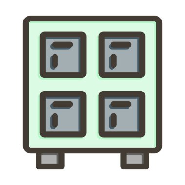 Dolap Kalın Çizgisi Kişisel ve Ticari Kullanım İçin Renklerle Dolu