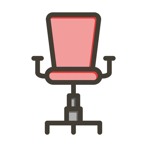 Couleurs Remplies Par Ligne Épaisse Chaise Bureau Pour Usage Personnel — Image vectorielle