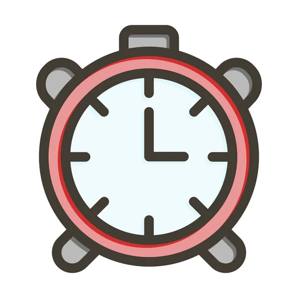 Alarm Clock Thick Line Filled Colors Personal Commercial Use — 스톡 벡터