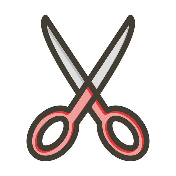 Scissors Thick Line Filled Colors Personal Commercial Use — 스톡 벡터