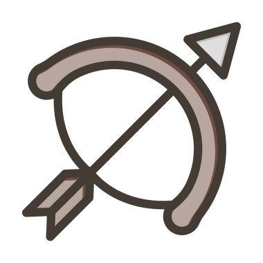 Yay ve Ok Kalın Çizgisi Kişisel ve Ticari Kullanım İçin Renklerle Dolu