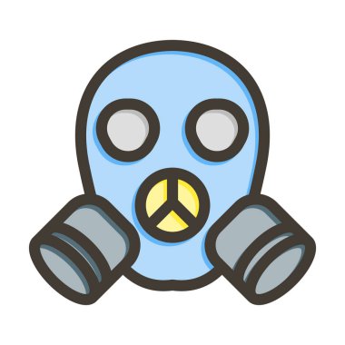 Benzin Maskesi Kalın Çizgisi Kişisel ve Ticari Kullanım İçin Renklerle Dolu