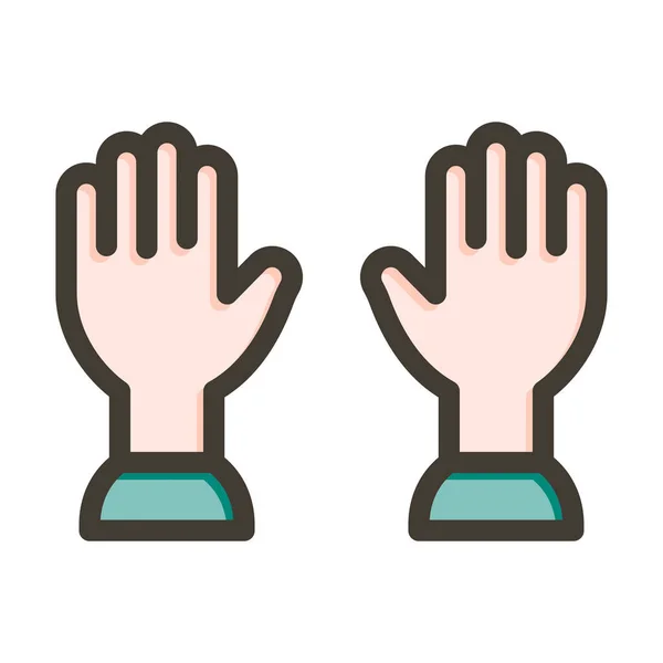 Γάντια Παχιά Γραμμή Γεμιστά Χρώματα Για Προσωπική Και Εμπορική Χρήση — Διανυσματικό Αρχείο
