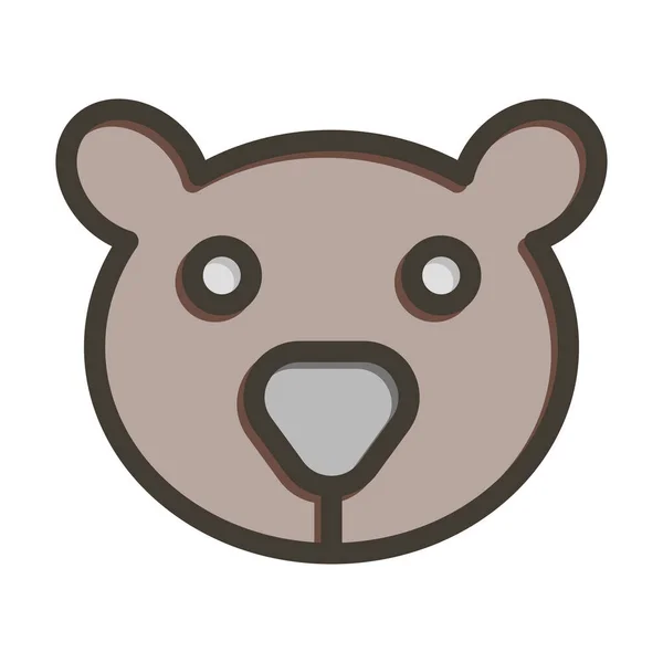Ведмідь Товста Лінія Заповнені Кольори Особистого Комерційного Використання — стоковий вектор