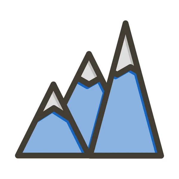 Berge Dicke Linie Gefüllte Farben Für Den Persönlichen Und Gewerblichen — Stockvektor