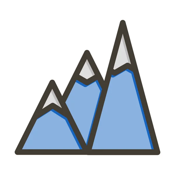 Cores Enchimento Grossas Linha Das Montanhas Para Uso Pessoal Comercial — Vetor de Stock