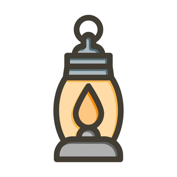 Толстая Линия Газовой Лампы Заполненные Цвета Личного Коммерческого Использования — стоковый вектор