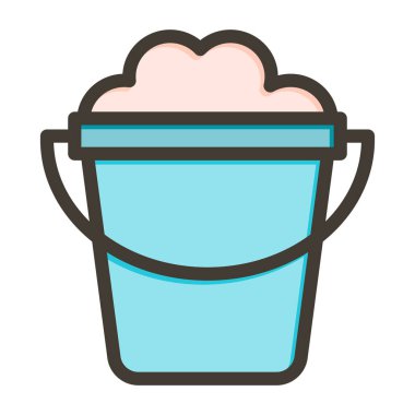 Kum Kovası Kalın Çizgisi Kişisel ve Ticari Kullanım İçin Renklerle Dolu