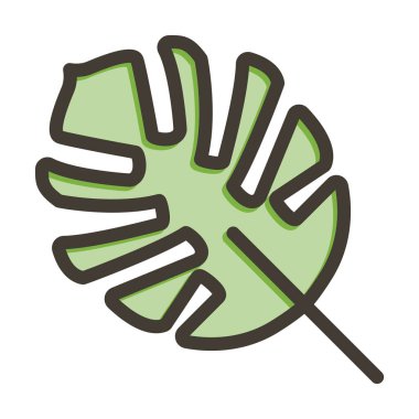 Monstera Kalın Çizgisi Kişisel ve Ticari Kullanım İçin Renklerle Dolu