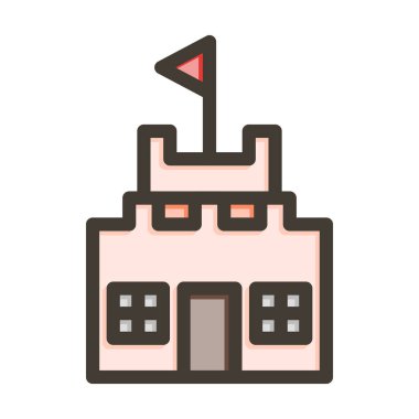 Kumdan Kale Kalın Çizgisi Kişisel ve Ticari Kullanım İçin Renklerle Dolu