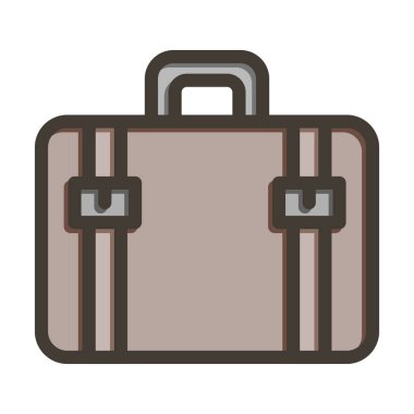 Bavul Kalın Çizgisi Kişisel ve Ticari Kullanım İçin Renklerle Dolu