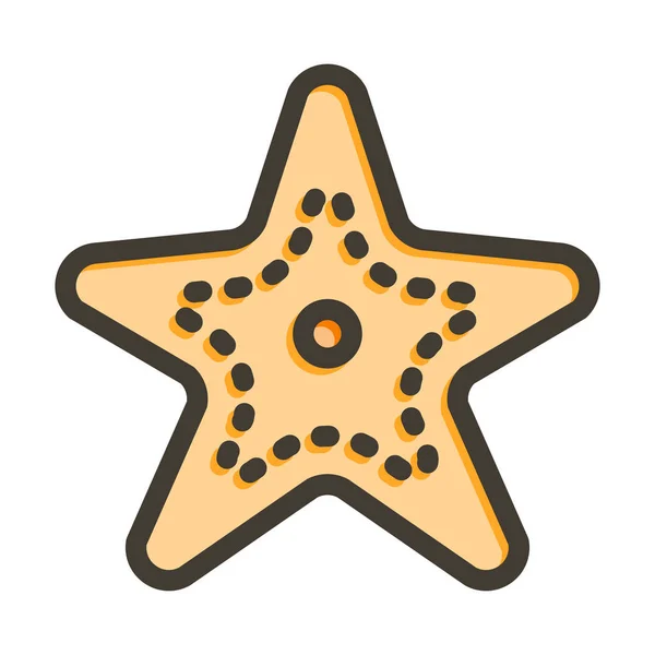 Linha Grossa Starfish Encheu Cores Para Uso Pessoal Comercial — Vetor de Stock