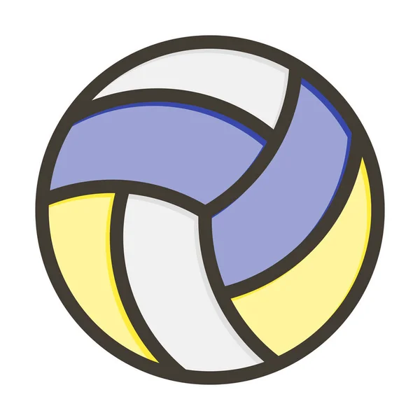 Волейбол Товста Лінія Заповнені Кольори Особистого Комерційного Використання — стоковий вектор