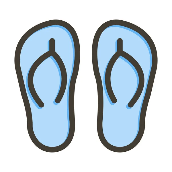 Pantofle Tlusté Čáry Plněné Barvy Pro Osobní Komerční Použití — Stockový vektor