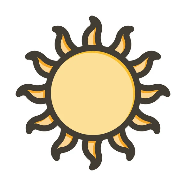 Sun Thick Line Заповнені Кольори Особистого Комерційного Використання — стоковий вектор