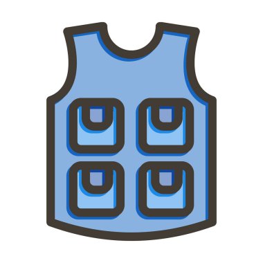 Polis Yeleği Kalın Çizgisi Kişisel ve Ticari Kullanım İçin Renklerle Dolu