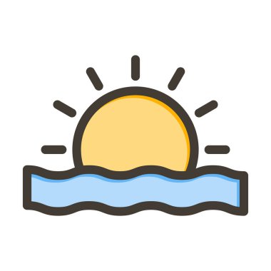 Günbatımı Kalın Çizgisi Kişisel ve Ticari Kullanım İçin Renklerle Dolu