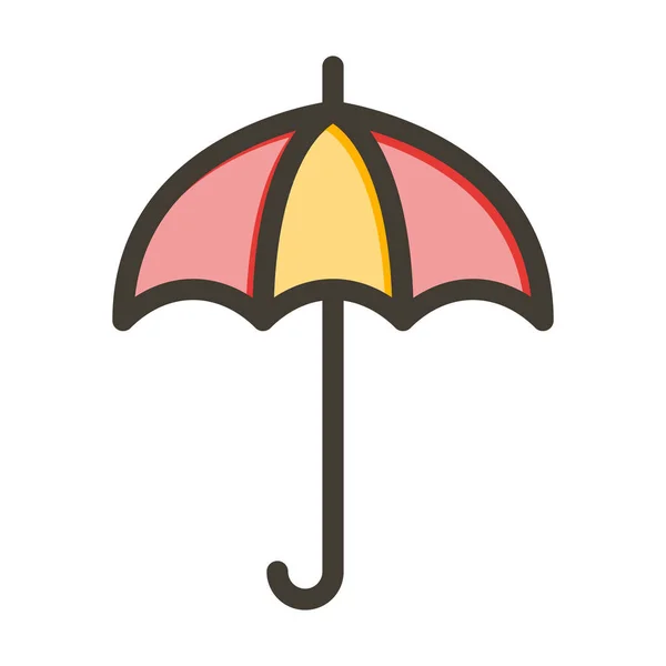 Esernyő Vastagságú Vonal Töltött Színek Személyes Kereskedelmi Használatra — Stock Vector