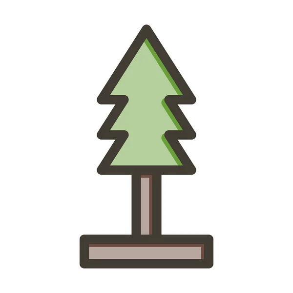 Tree Thick Line Заповнені Кольори Особистого Комерційного Використання — стоковий вектор