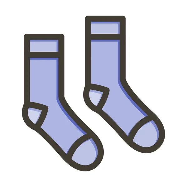 Ponožky Tlusté Čáry Plněné Barvy Pro Osobní Komerční Použití — Stockový vektor