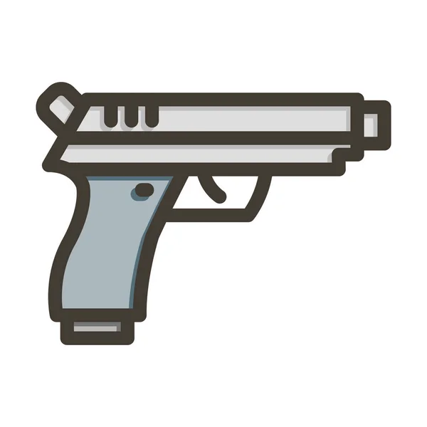 Linha Grossa Pistola Cores Preenchidas Para Uso Pessoal Comercial —  Vetores de Stock