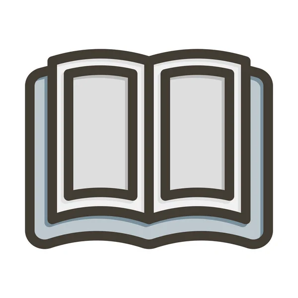 Open Book Thick Line Gefüllte Farben Für Den Persönlichen Und — Stockvektor