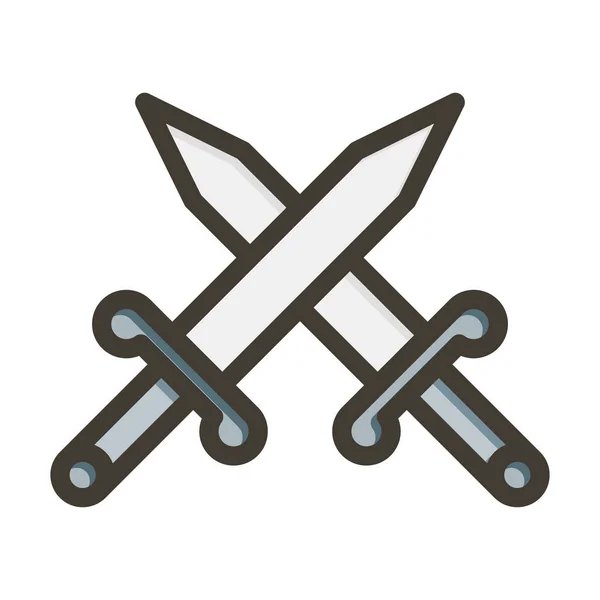 個人用と商業用の2本の剣太線充填色 — ストックベクタ