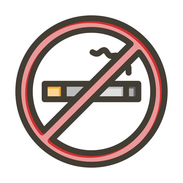 Tilos Dohányzás Vastag Vonal Töltött Színek Személyes Kereskedelmi Használatra — Stock Vector