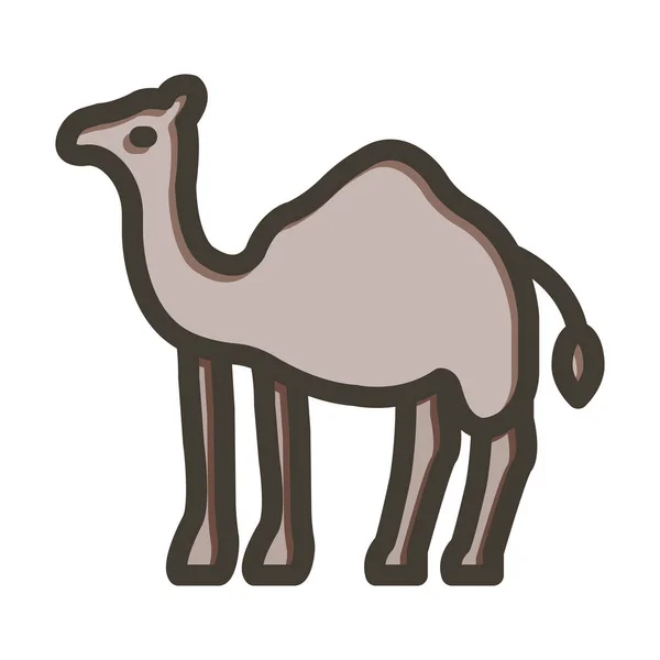 Línea Gruesa Del Camello Llenó Los Colores Para Uso Personal — Archivo Imágenes Vectoriales