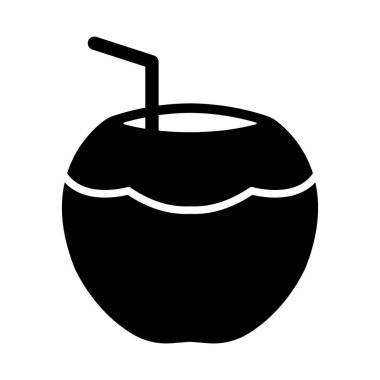 Kişisel ve ticari kullanım için Hindistan cevizi vektörü kabartma simgesi