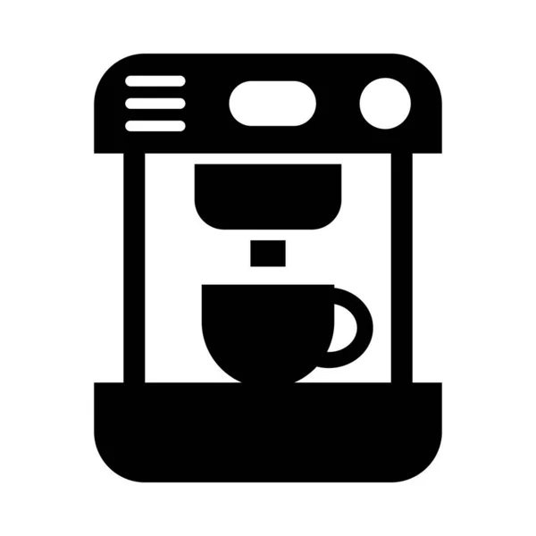 個人的および商業的な使用のためのコーヒーマシンベクトルグリフアイコン — ストックベクタ