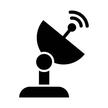 Kişisel ve Ticari Kullanım İçin Uydu Tabağı Vektör Kabartma Simgesi