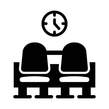 Kişisel ve ticari kullanım için Bekleme Odası Vektör Kabartma Simgesi