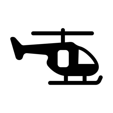 Kişisel ve Ticari Kullanım İçin Helikopter Vektörü Glyph Simgesi