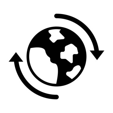 Kişisel ve ticari kullanım için Dünya Döndürme Vektörü Kabartma Simgesi