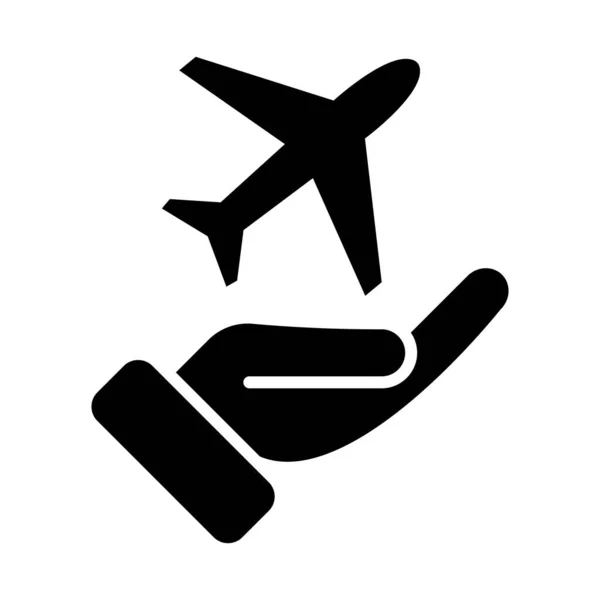 Символ Безопасного Полета Вектор Глиф Личного Коммерческого Использования — стоковый вектор