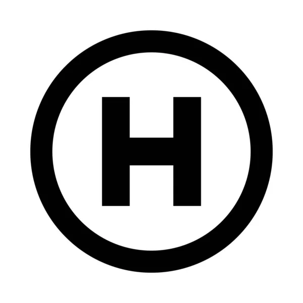 Helipad Vector Glyph Icon Voor Persoonlijk Commercieel Gebruik — Stockvector