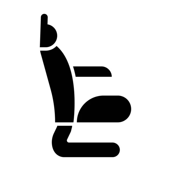 Pilot Seat Vector Glyph Icon Voor Persoonlijk Commercieel Gebruik — Stockvector