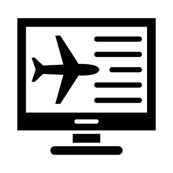 Flight Info Vector Glyph Icon Personal Commercial Use — Stock Vector